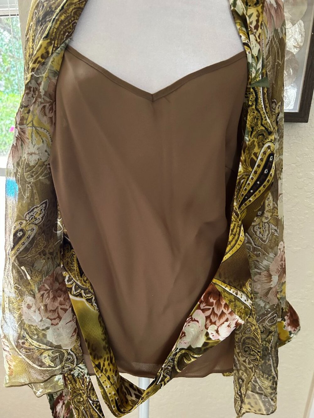 Vintage Ice Silk Floral Wrap Blouse - Picture 8 of 8